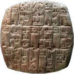 A Sumerian cuneiform tally tablet, the ancient ancestor of the company record