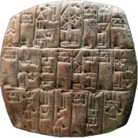 A Sumerian cuneiform tally tablet, the ancient ancestor of the company record